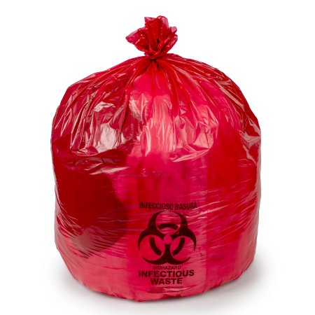 Colonial Bag Corporation Infectious Waste Bag Colonial Bag 10 gal. Red Bag HDPE 24 X 24 Inch - M-884700-1317 - Case of 20