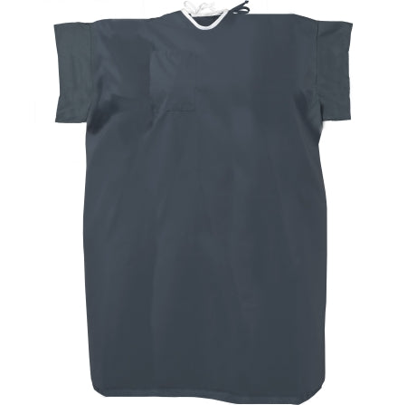 Standard Textile Patient Exam Gown DermaTherapy® Large Navy Blue Reusable