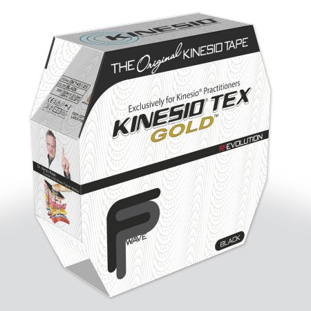 KMS LLC Kinesiology Tape Kinesio® Tex Gold™ Water Resistant Cotton 2 Inch X 34 Yard Black NonSterile