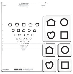 Good-Lite Preschool Eye Test Chart Lea Symbols® 5 Foot Measurement Acuity Test