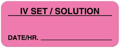 United Ad Label Pre-Printed Label UAL™ Anesthesia Label Pink Paper IV Set / Solutions Black Syringe Label 7/8 X 2-1/4 Inch - M-886623-4285 - Roll of 1