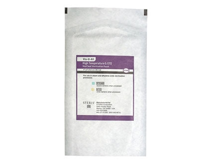 Steris Sterilization Pouch Vis-U-All™ Ethylene Oxide (EO) Gas / Dry Heat 3-1/2 X 9 Inch Transparent / Purple Self Seal Paper / Film