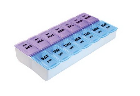 Apex-Carex Pill Organizer Weekly Twice-A-Day Standard Size 7 Day 2 Dose