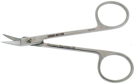 BR Surgical Ligature Scissors BR Surgical O'Brien 3-1/2 Inch Length Surgical Grade Stainless Steel NonSterile Finger Ring Handle Angled Sharp Tip / Sharp Tip - M-889359-4459 - Each