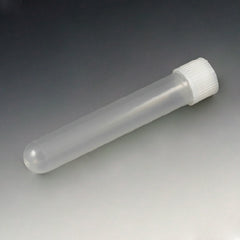 Globe Scientific Test Tube Round Bottom Plain 16 X 100 mm 12 mL White Screw Cap Polypropylene Tube