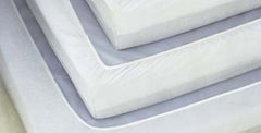 Hospitex / Encompass Group Bed Sheet Impressions Knit Fitted 36 W X 84 L X 6 H Inch White/ Green Hem Cotton 55% / Polyester 45% Reusable