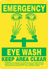 Medical Safety Systems Wall Sign First Aid Sign Benco Dental™ Emergency Eye Wash - M-889870-4390 - Each