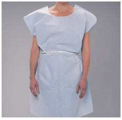 Tidi Products Patient Exam Gown Medium Blue Disposable