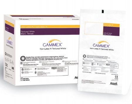 Ansell Surgical Glove GAMMEX® Non-Latex PI Textured Size 5.5 Sterile Pair Polyisoprene Extended Cuff Length Textured White Not Chemo Approved - M-890675-3549 - Case of 200