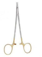 V. Mueller Microsurgical Needle Holder Vital™ 5 Inch Length 3,600 Teeth Per Square Inch Straight Finely Cross Serrated Tips Finger Ring Handle - M-891181-2324 - Each