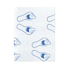 SPS Medical Supply Procedure Towel PolyBack® 13 W X 19 L Inch Happy Feet Print NonSterile