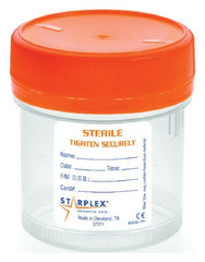 Fisher Scientific Urine Specimen Container Starplex® Leakbuster™ 3 Polypropylene 90 mL (3 oz.) Screw Cap Patient Information Sterile in OR Ready Peel Pouch