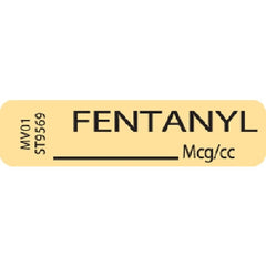 Precision Dynamics Drug Label MedVision® Anesthesia Label Fentanyl_mcg/cc Tan 5/16 X 1-1/4 Inch - M-892129-2141 - Each