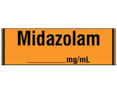 Shamrock Scientific Drug Label Shamrock Anesthesia Label Midazolam_mg/ML Orange 1/2 X 1 Inch - M-892168-2098 - Each