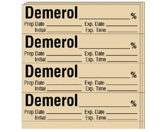 Shamrock Scientific Drug Label Shamrock Anesthesia Label DEMEROL _____ % / Prep Date _____ Exp. Date _____ / Initial _____ Exp. Time _____ Tan 1/2 X 1 Inch - M-892170-2013 - Each