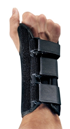 DJO Wrist Brace with Thumb Spica ProCare® ComfortFORM™ Aluminum / Lycra® Left Hand Black Small