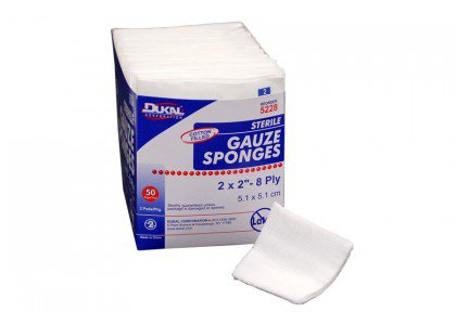 Dukal Gauze Sponge Dukal™ Gauze 8-Ply 2 X 2 Inch Square Sterile