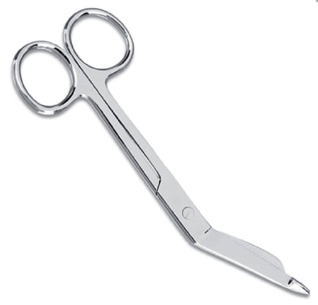 Prestige Medical Bandage Scissors Prestige Medical® Lister 5-1/2 Inch Length Stainless Steel NonSterile Finger Ring Handle Angled Blunt Tip / Blunt Tip - M-894448-2955 - Each