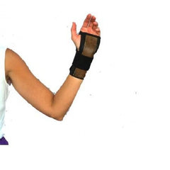 Scott Specialties Wrist Brace Contoured Elastic / Metal Left or Right Hand Black / Brown One Size Fits Most