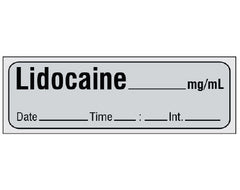 Shamrock Scientific Drug Label Shamrock Anesthesia Label LIDOCAINE _____ mg / mL / Date _____ Time _____ Int. _____ Gray 1/2 X 1 Inch - M-894619-4753 - Each
