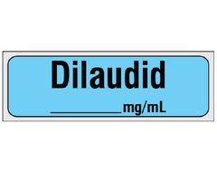 Shamrock Scientific Drug Label Shamrock Anesthesia Label DILAUDID / _____ mg / mL Blue 1/2 X 1 Inch - M-894622-3815 - Roll of 500
