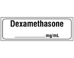Shamrock Scientific Drug Label Shamrock Anesthesia Label DEXAMETHESONE / _____ mg / mL White 1/2 X 1 Inch - M-894624-2372 - Each