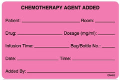 United Ad Label Pre-Printed Label UAL™ Warning Label Pink Fluorescent Paper Chemotherapy Agent Added Black Biohazard 2-5/8 X 4 Inch - M-894855-2887 - Roll of 242