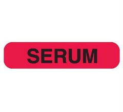 Market Lab Inc Pre-Printed Label Auxiliary Label Red Paper Serum Black Lab / Specimen - M-895045-2062 - Box of 1000