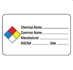 Market Lab Inc Pre-Printed Label Anesthesia Label White Paper Chemical Hazard Color Block Biohazard 1-1/2 X 2-1/2 Inch - M-895049-1144 - Box of 250