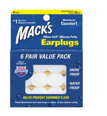 McKeon Products Ear Plugs Macks® Pillow Soft® Cordless One Size Fits Most Clear