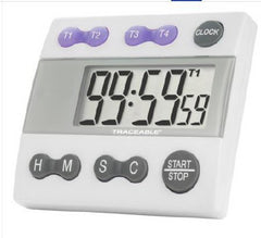 Cole-Parmer Inst. Electronic Alarm Timer 4 Channel, Count Up and Down Traceable® 100 Hours Digital Display