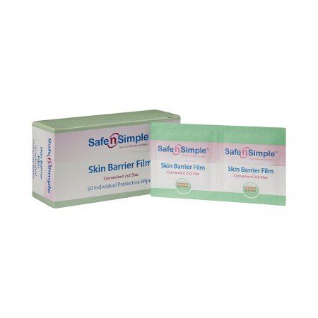 Safe N Simple Skin Barrier Wipe Safe N Simple™ 43% / 20% Strength Isopropyl Alcohol / Butyl Ester of PVM/MA Copolymer Individual Packet NonSterile