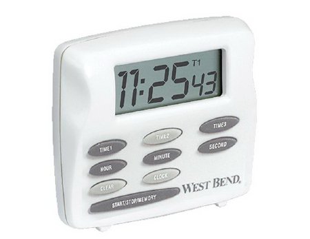 Alimed Multi-Task Timer Clock 3/4 X 2-1/2 X 2-1/2 Inch Up to 100 hours LCD Display Battery Powered