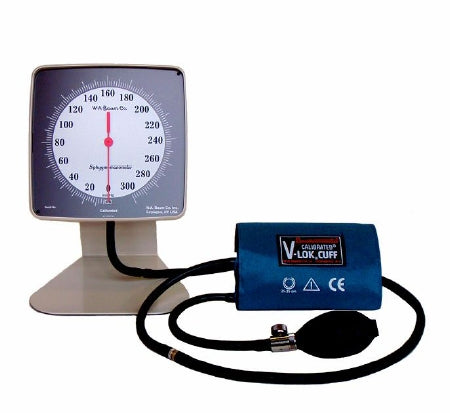 W.A. Baum Aneroid Sphygmomanometer with Cuff Calibrated® V-Lok® 2-Tube Desk Model Adult Large Cuff
