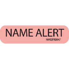 Precision Dynamics Pre-Printed Label MedVision® Communication Fill In Red Paper NAME ALERT Black Alert Label 3/8 X 1-7/16 Inch - M-896498-2533 - Each