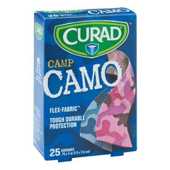 Adhesive Strip Curad® 3/4 X 3 Inch Fabric Rectangle Kid Design (Blue / Pink Camo) Sterile