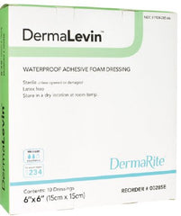 DermaRite Industries Foam Dressing DermaLevin® 4 X 4 Inch Square Adhesive with Border Sterile