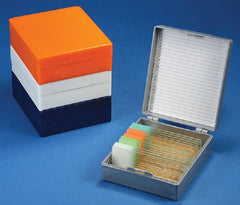 Globe Scientific Slide Storage Box Globe® Scientific White ABS Plastic / Cork 25 Slide Capacity