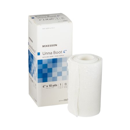 Unna Boot McKesson 4 Inch X 10 Yard Cotton Zinc Oxide NonSterile