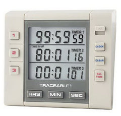 Cole-Parmer Inst. Electronic Alarm Timer 3 Channel Traceable® 100 Hours Digital Display
