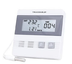 Cole-Parmer Inst. Refrigerator / Freezer Thermometer Traceable® Fahrenheit / Celsius -40° to +176°F Flip-out Stand / Wall Mount