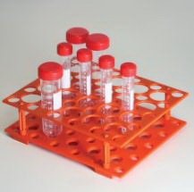 Globe Scientific Centrifuge Tube Test Tube Rack 50 Place 15 / 50 mL Tube Size Orange 63 X 171 X 209 mm