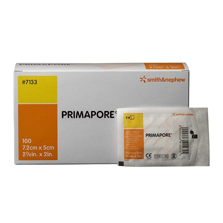 Smith & Nephew Adhesive Dressing Primapore 2 X 3 Inch Polyester Rectangle White Sterile