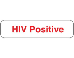 Shamrock Scientific Pre-Printed Label Shamrock Safety Data White Vac HIV Positive Red Caution 5/16 X 1-1/4 Inch - M-899159-3476 - Each