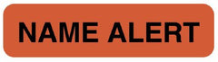 United Ad Label Pre-Printed Label UAL™ Advisory Label Red Paper NAME ALERT Black Alert Label 5/16 X 1-1/4 Inch - M-899181-3834 - Each
