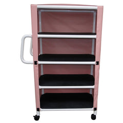 MJM International Linen Cart with Cover 4 Shelves 100 lbs. per Shelf Weight Capacity PVC 3 Inch Twin Casters - M-899370-3127 - Each