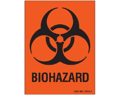 Shamrock Scientific Pre-Printed Label Warning Label Orange Permanent Paper Biohazard Black Biohazard 2-1/4 X 3 Inch - M-900511-4530 - Box of 500