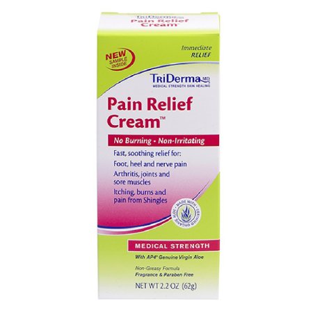 Genuine Virgin Aloe Corp dba Triderma Topical Pain Relief TriDerma MD® 4% - 1.25% Strength Lidocaine / Menthol Cream 2.2 oz.