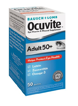 Valeant Pharmaceuticals Multivitamin Supplement Ocuvite® Adult 50+ Ascorbic Acid / Vitamin E 30 IU - 150 mg Strength Softgel 50 per Bottle