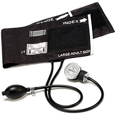 Prestige Medical Aneroid Sphygmomanometer with Cuff Prestige Medical 2-Tube Pocket Size Hand Held Adult Large Cuff